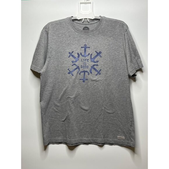 Life Is Good Other - Life is Good Logo Crusher Tee T-Shirt Anchors XL Grey Navy